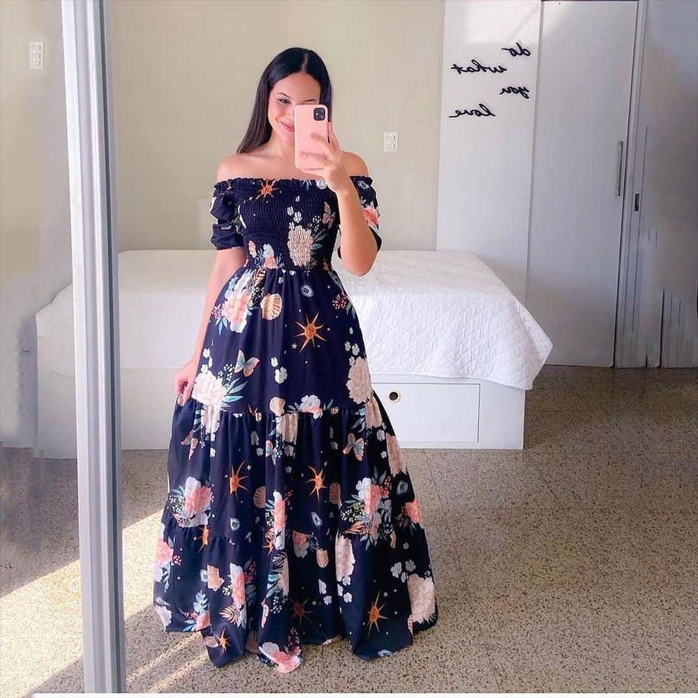 Sexy Off The Shoulder Flowers Long Dresses