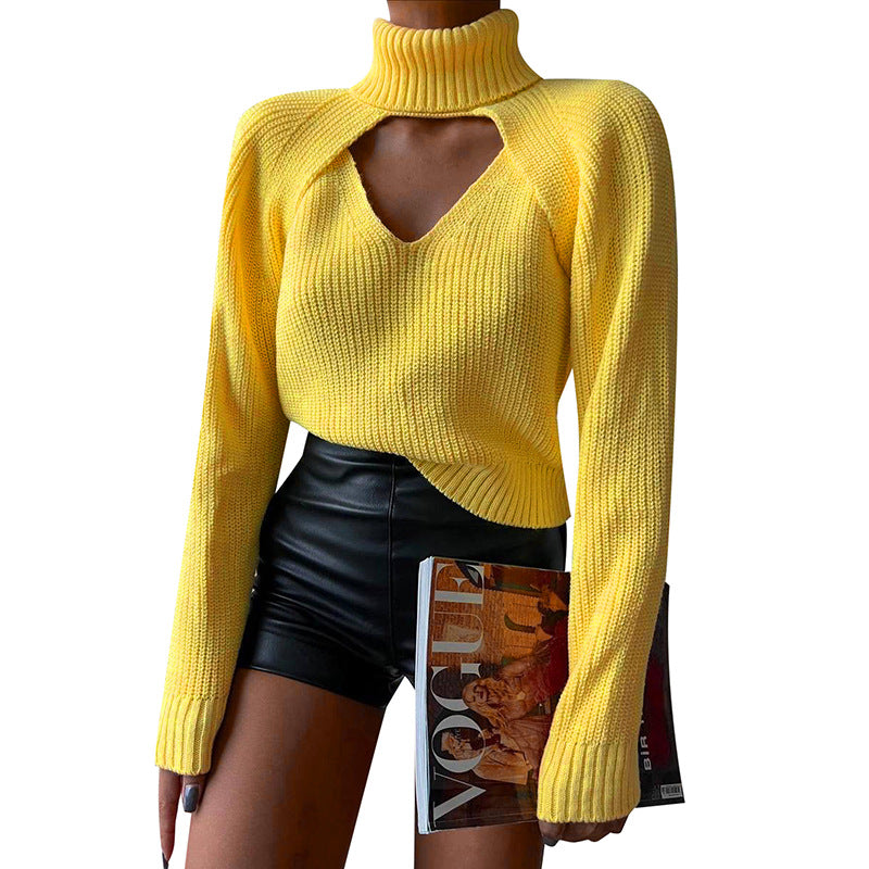 Casual Turtleneck Knitting Top Sweaters