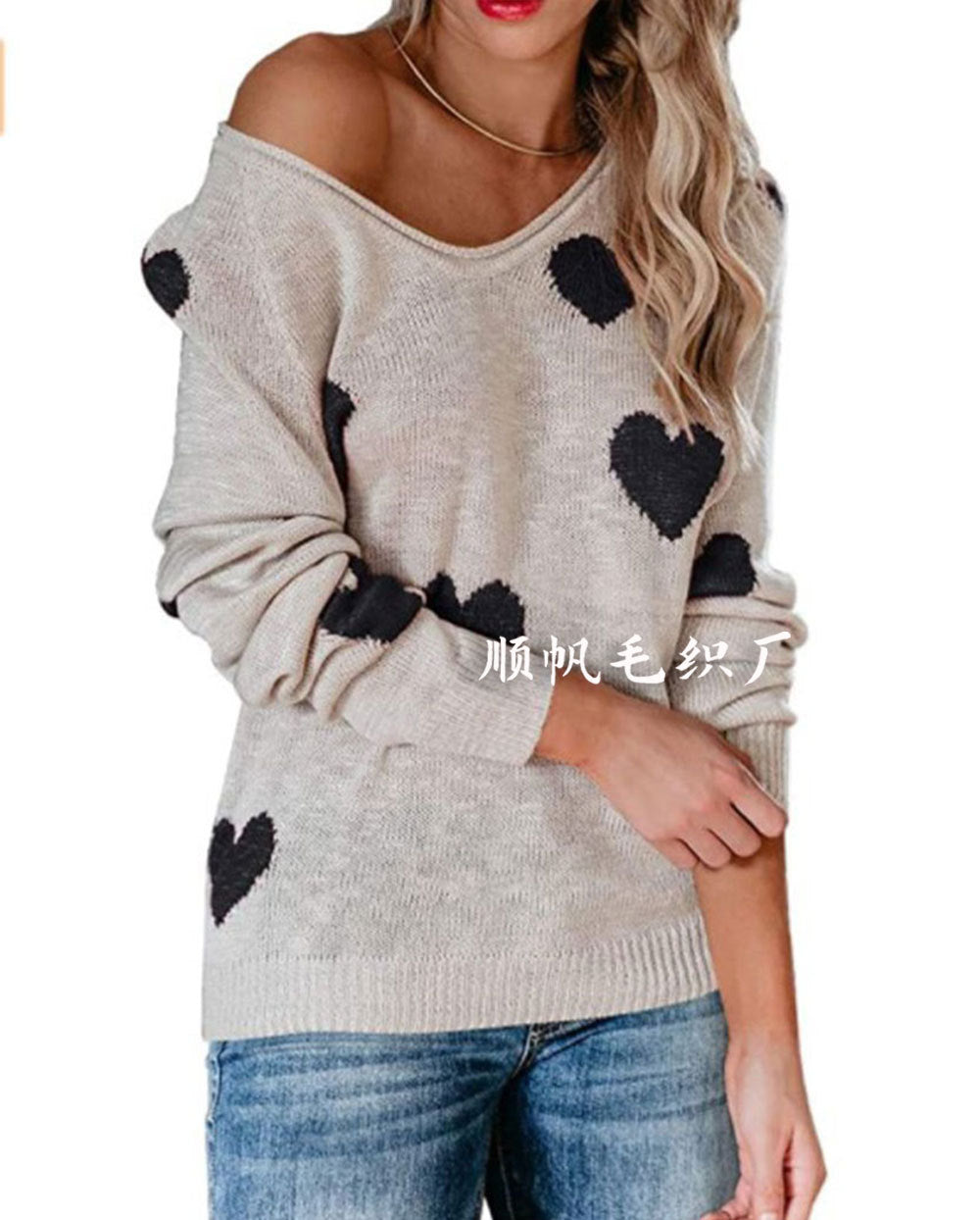 Casual Sweetheart Design Long Sleeves Sweaters