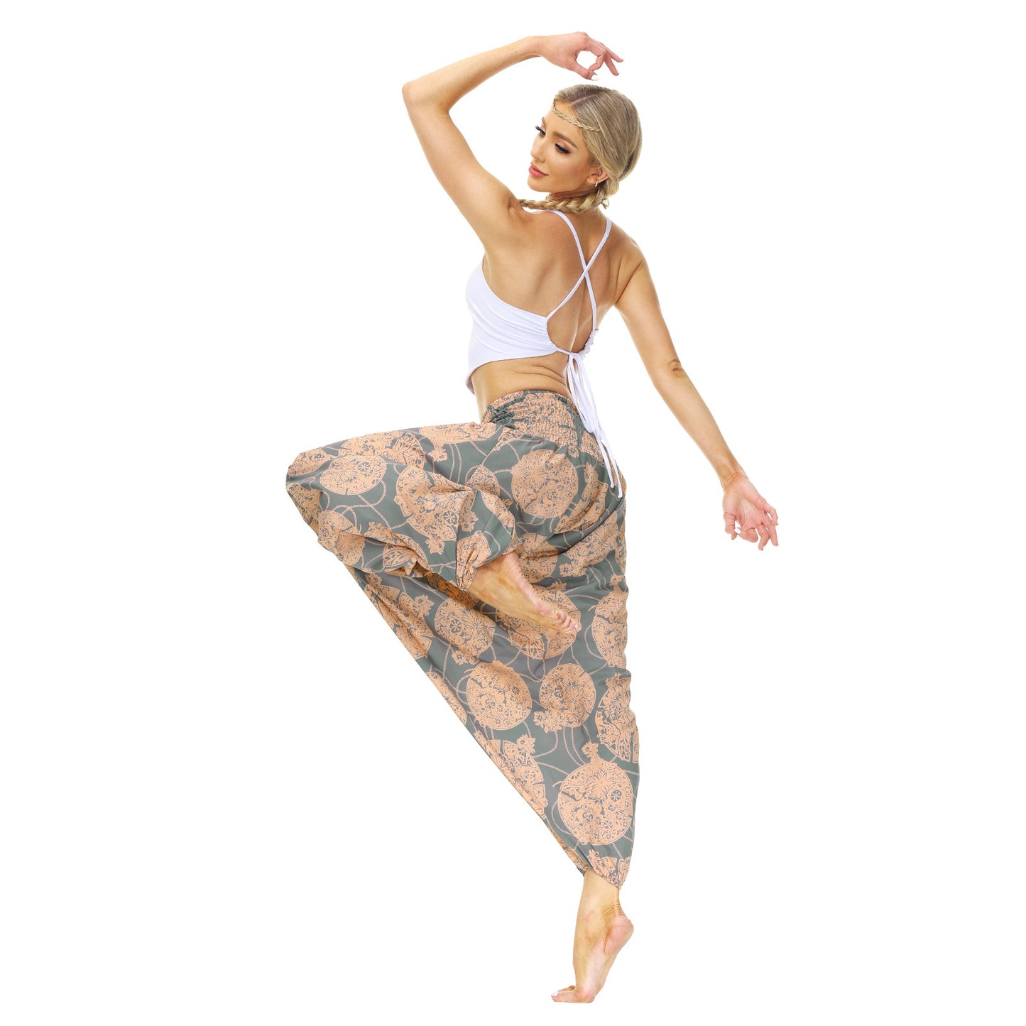 Bohemian Floral Print Casual Yoga Dancing Pants