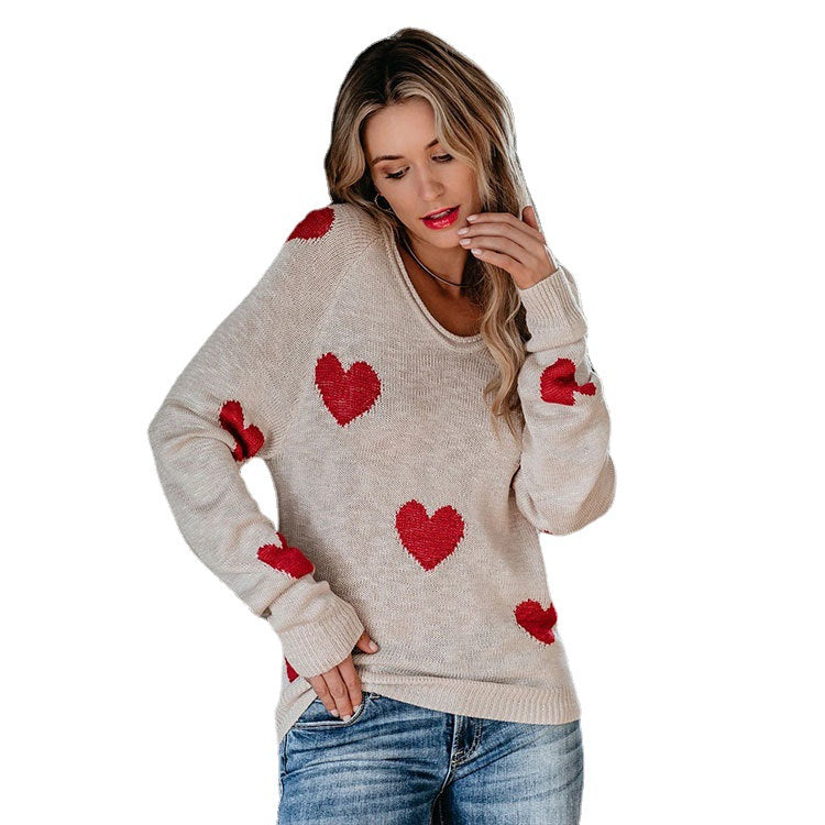 Casual Sweetheart Design Long Sleeves Sweaters