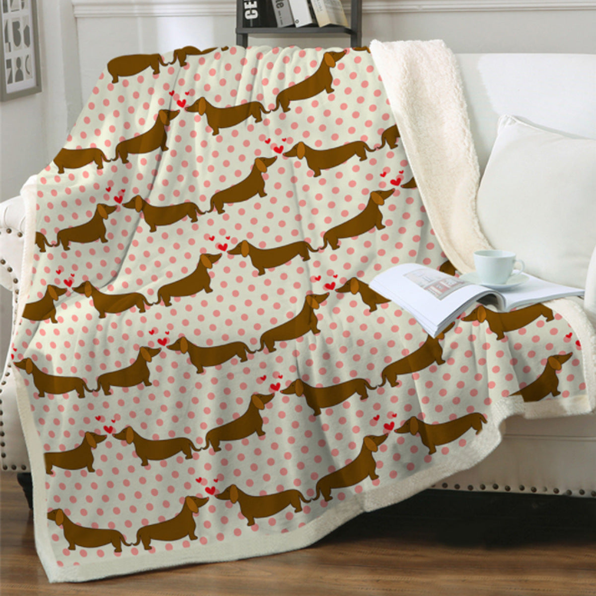 Cute Dog Print Fleece Blankets for Christmas