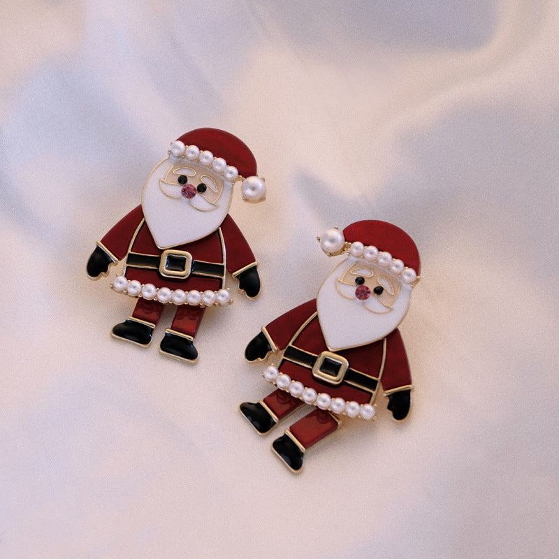 Christmas Santa Claus Women Studs Earrings