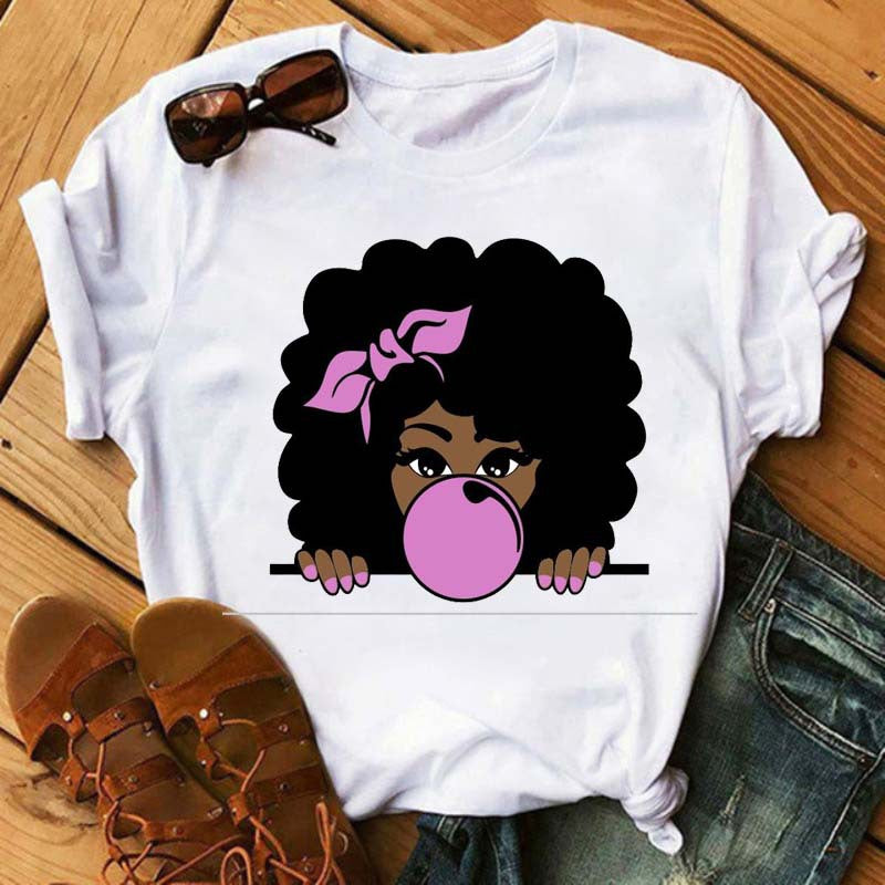 African Girl Women Short Sleeves T Shirts