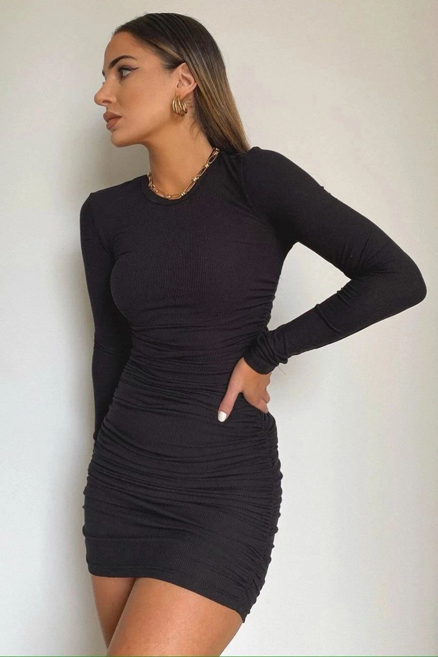 Sexy Round Neck Long Sleeves Bodycon Fall Dresses