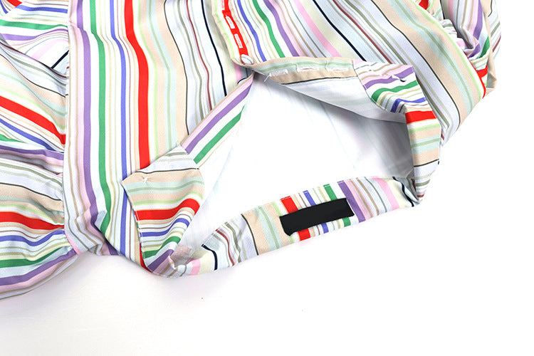 Vintage Rainbow Designed Women Fall Dresses
