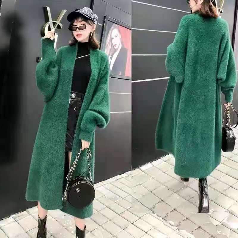Women Winter Warm Velvet Long Cardigan Overcoat-STYLEGOING