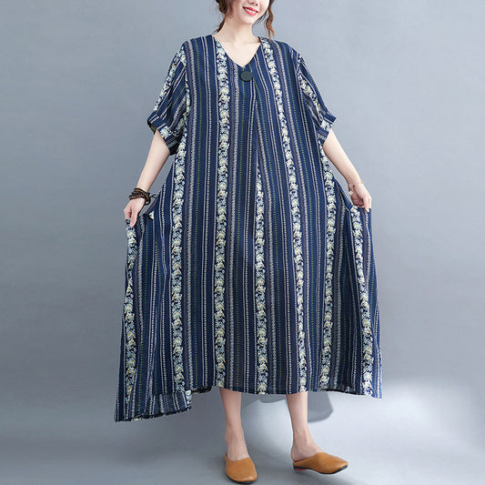 Summer Linen Plus Sizes Women Long Dresses