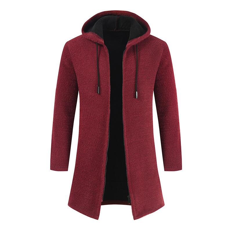 Fall Men Knitting Hoodies Cardigan Overcoat