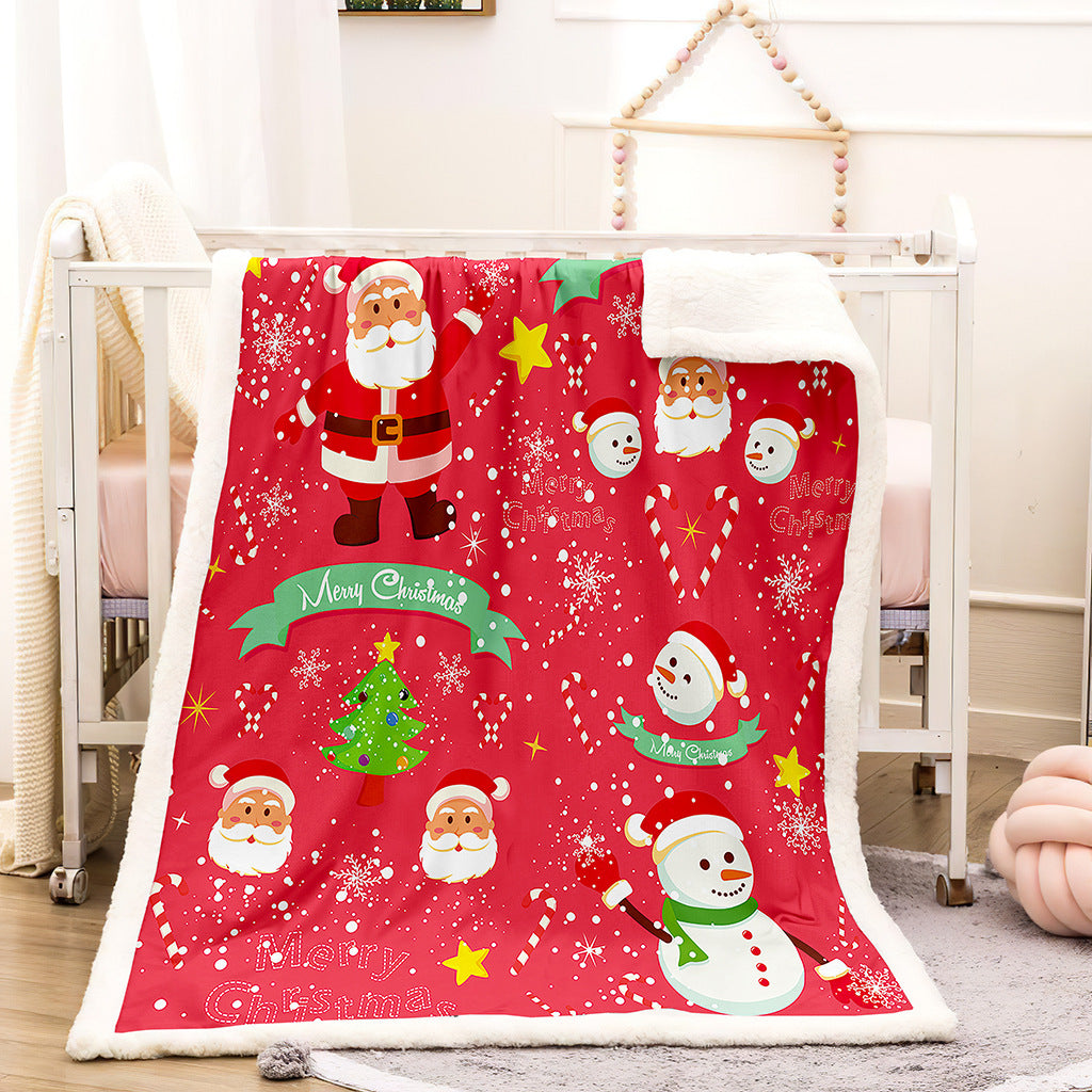 Merry Christmas Sherpa Fleece Blanket