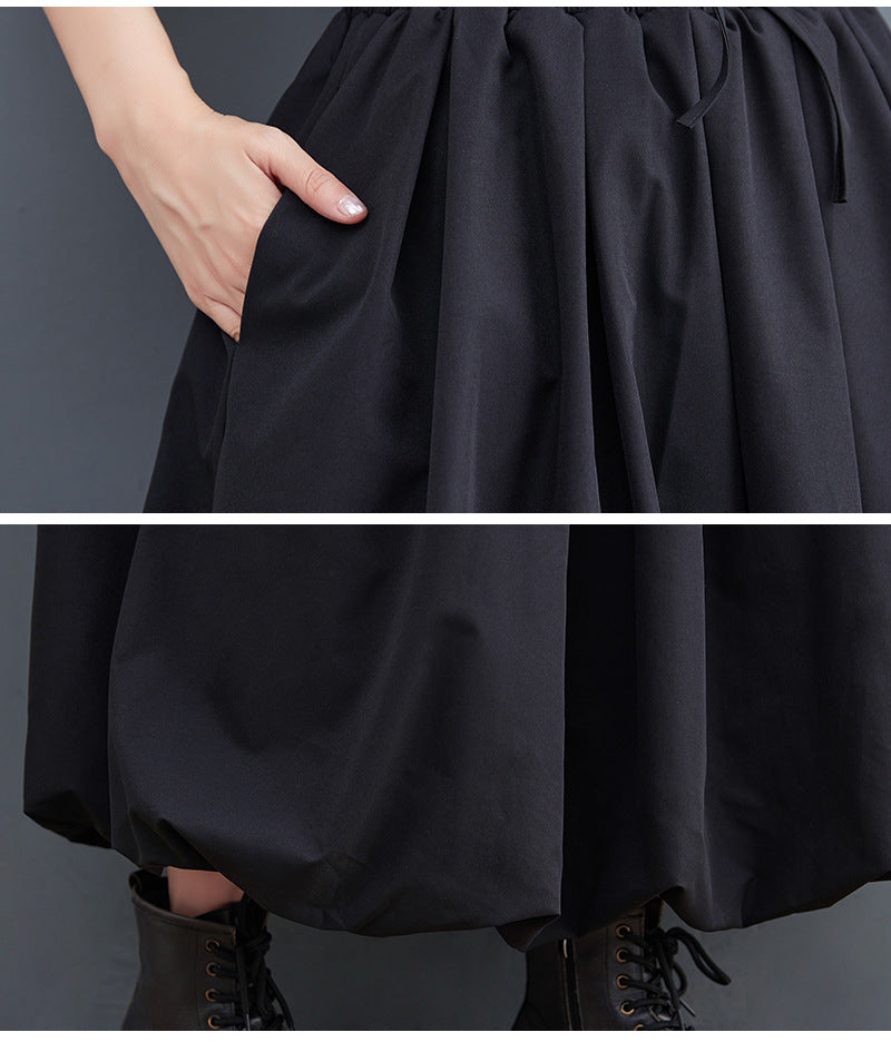 Black Designed Spring Plus Sizes Skirts