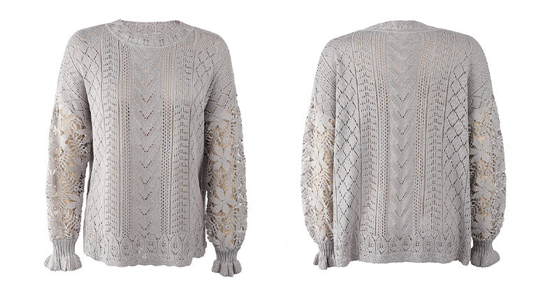 Women Lace Knitting Hollow Out Sweaters