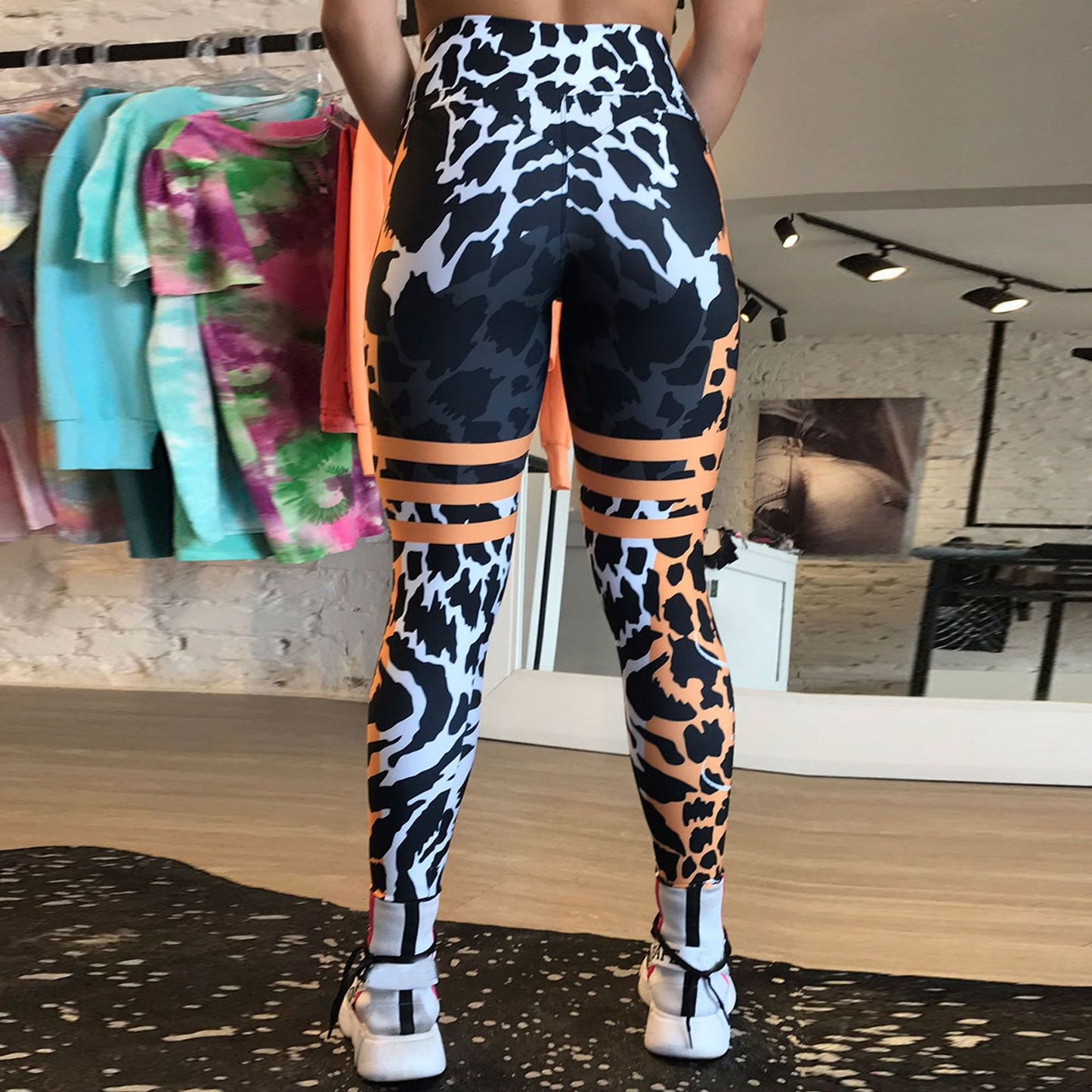 Women High Waist Leopard Yoga Legging Pants