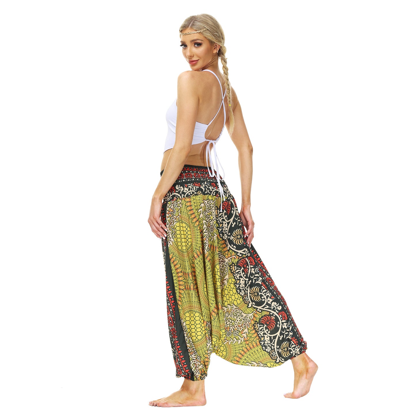 Bohemian Floral Print Casual Yoga Dancing Pants