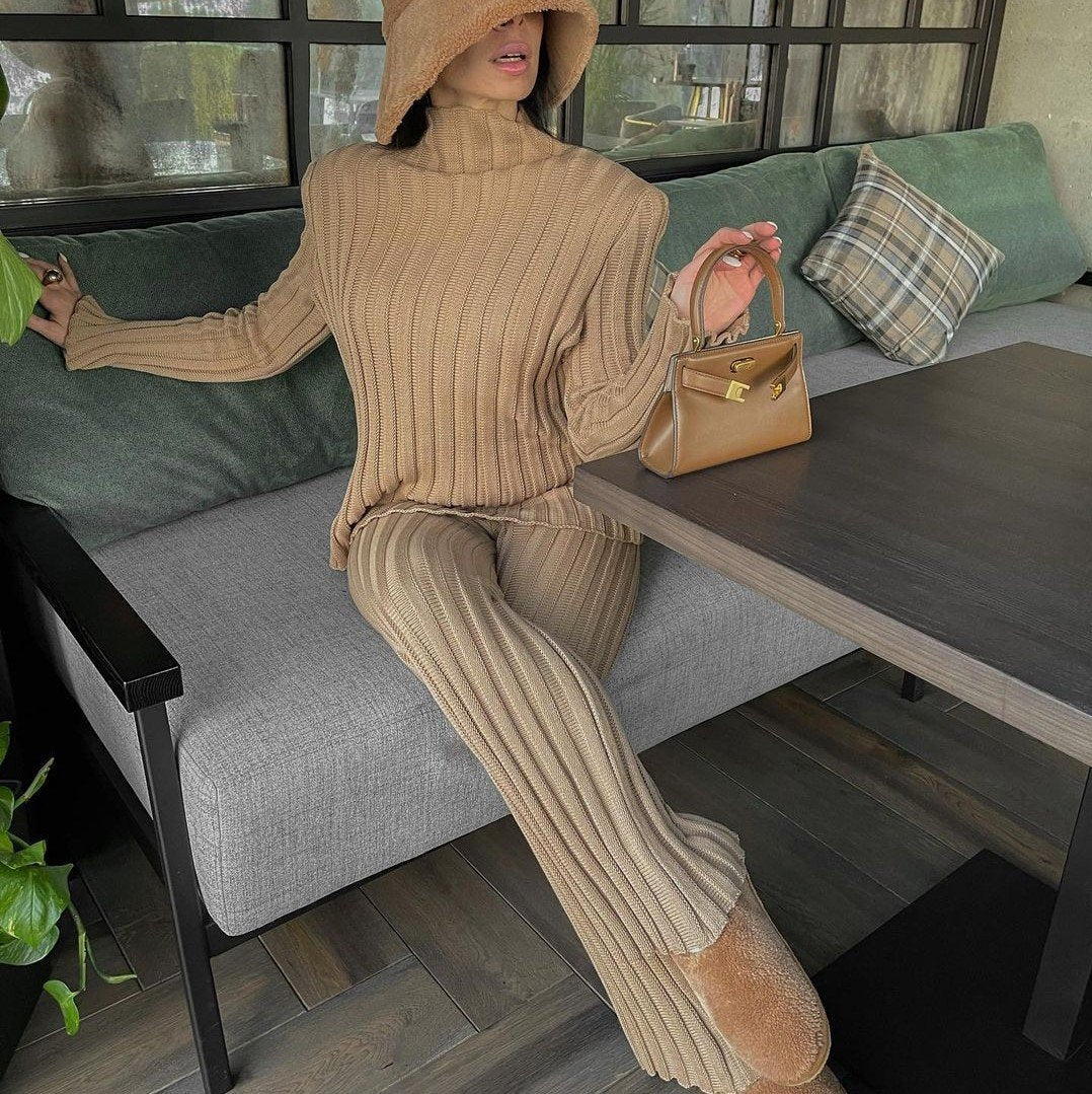 Leisure Women Knitting Two Pieces Sweater Suits