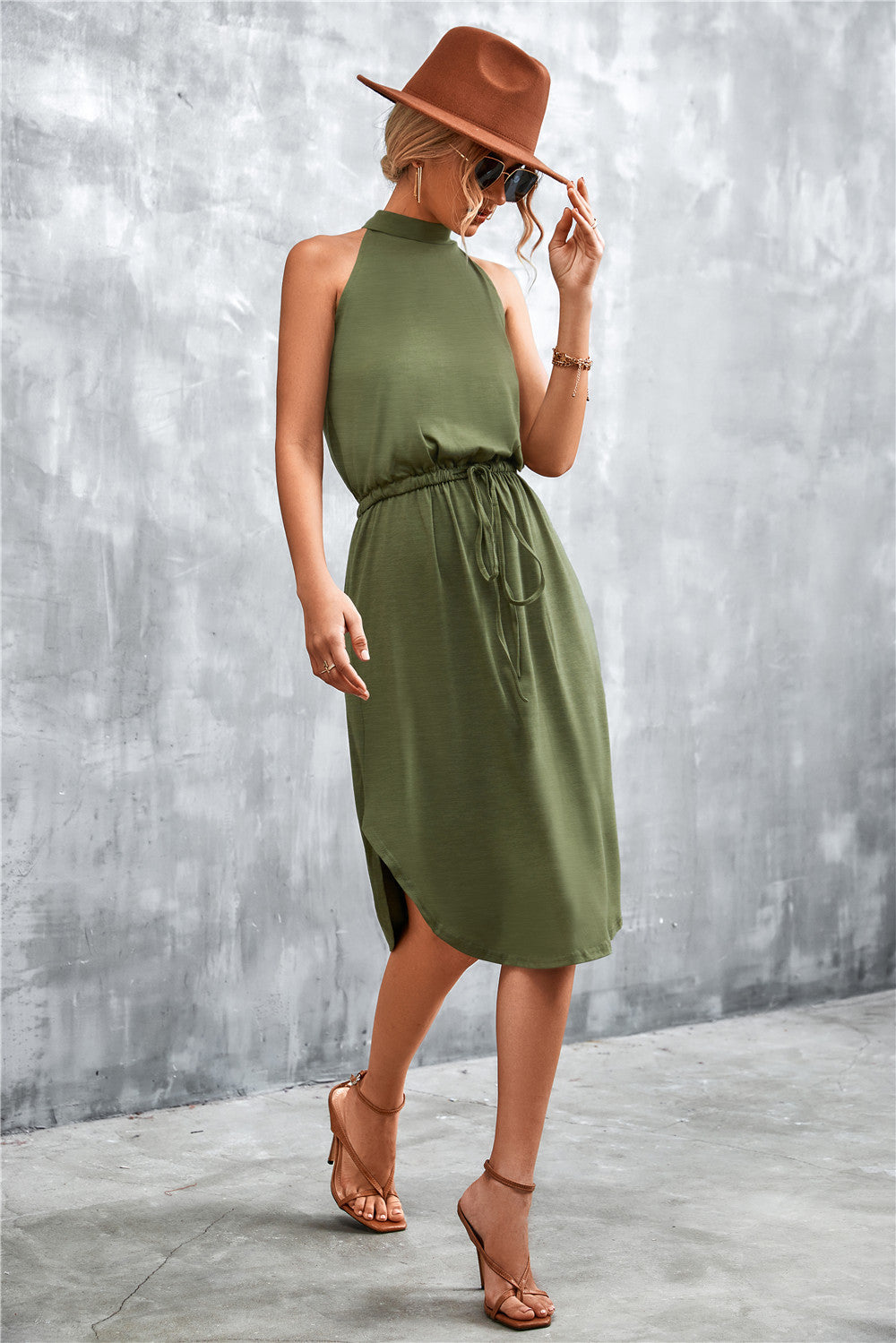 Casual Backless Halter Summer Daily Dresses