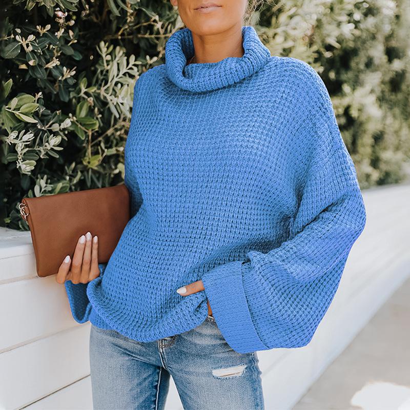 Women High Neck Knitting Fall Sweaters-STYLEGOING