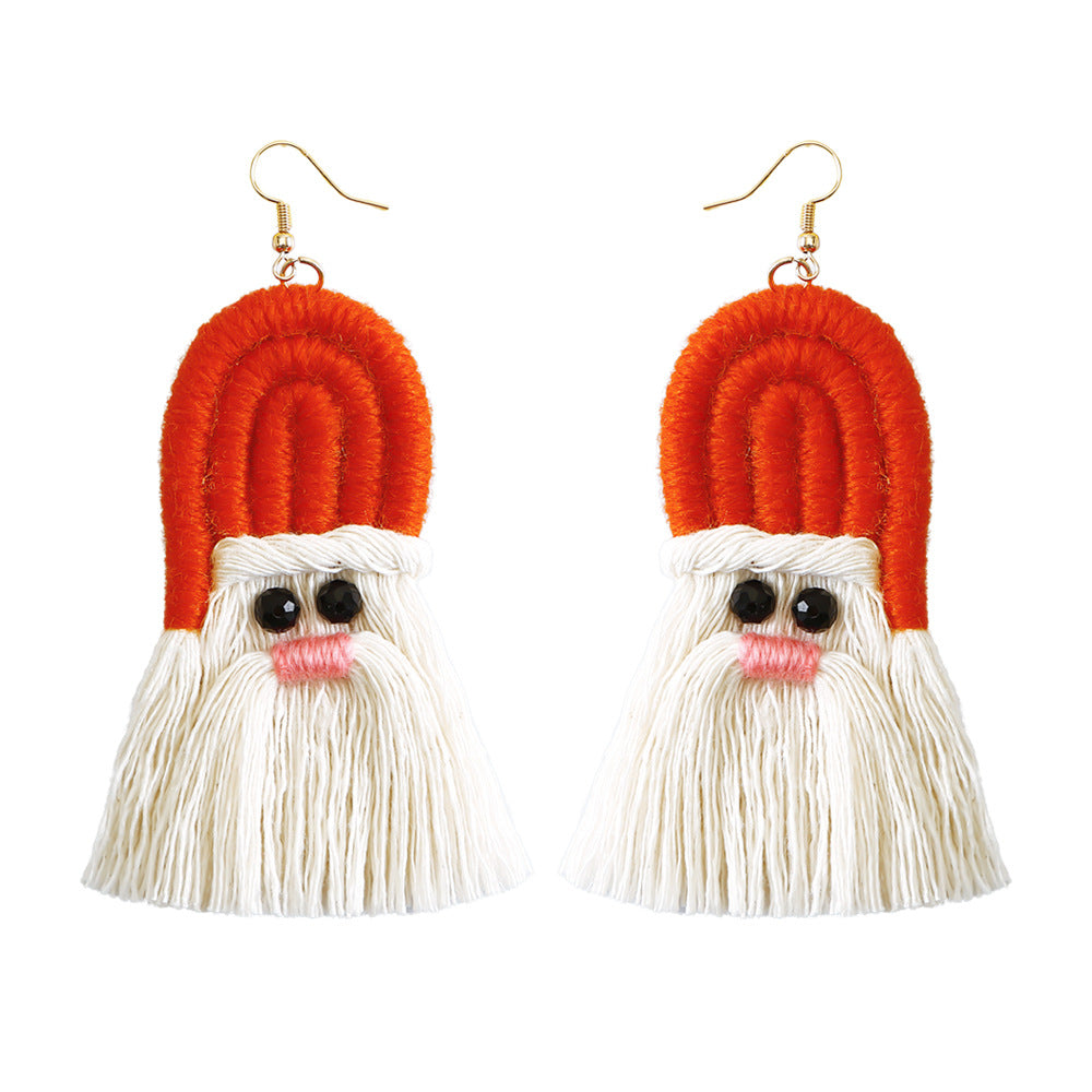 Christmas Design Boho Woven Tassel Earrings
