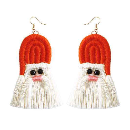 Christmas Design Boho Woven Tassel Earrings
