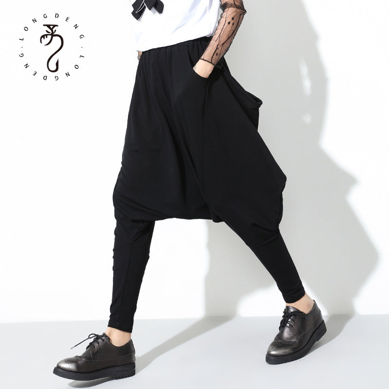 Black Hip Hop Women Harem Pants