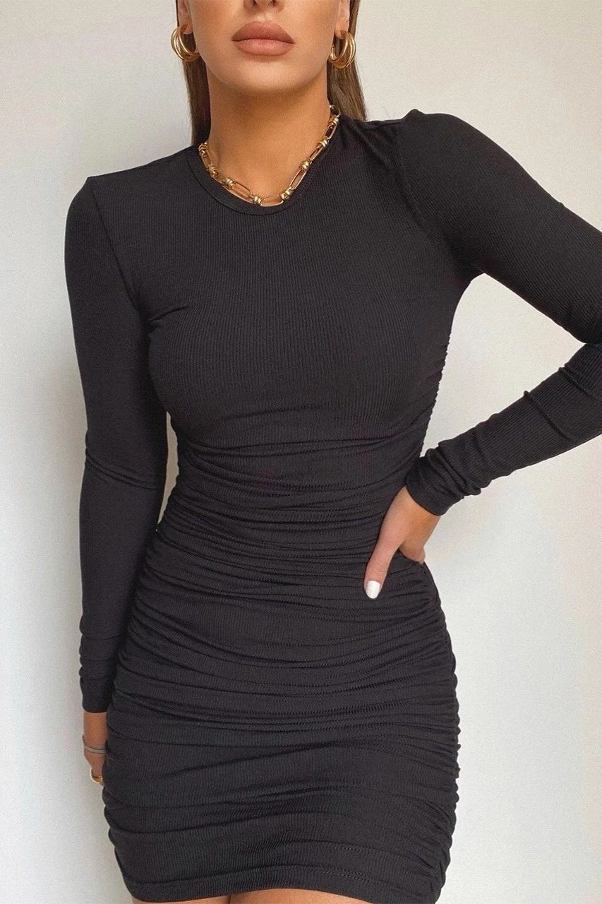Sexy Round Neck Long Sleeves Bodycon Fall Dresses