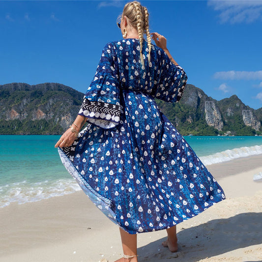 Fashion Floral Print Summer Kimono Beachwear Cover Ups