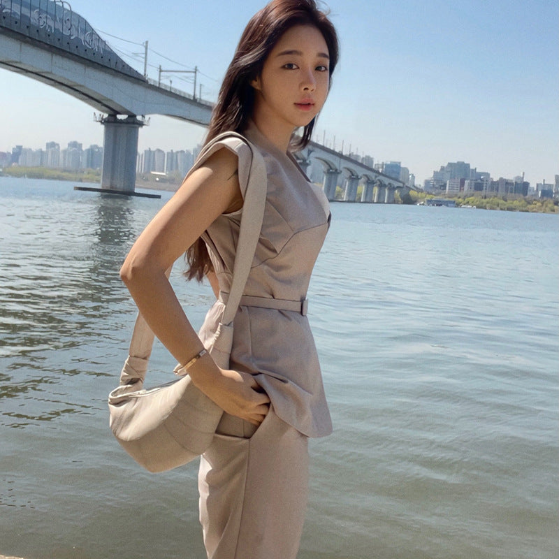 Elegant Office Lady Summer Two Pieces Suits