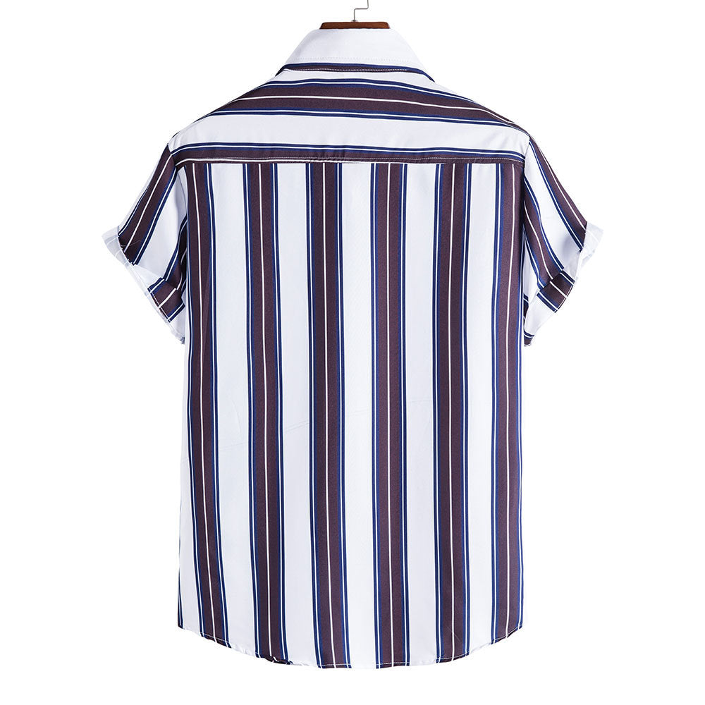 Striped Summer Casual Men's Short Sleeve Shirts