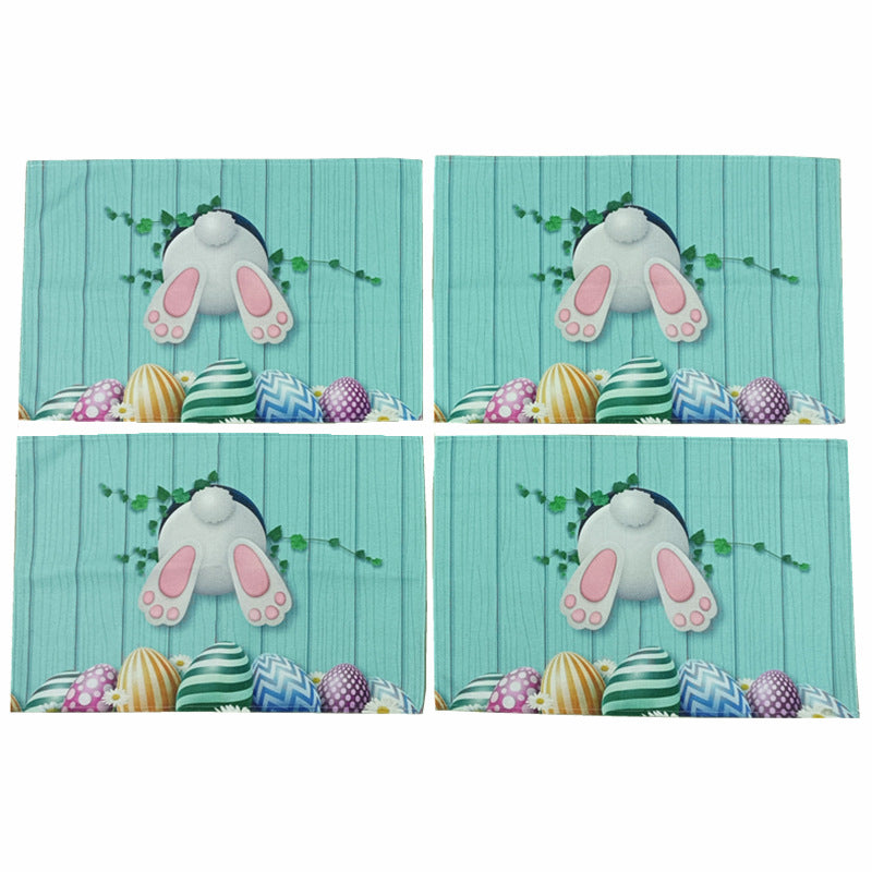 Happy Easter Day Rabbit Painted Eggs Coaster 10pcs/Set