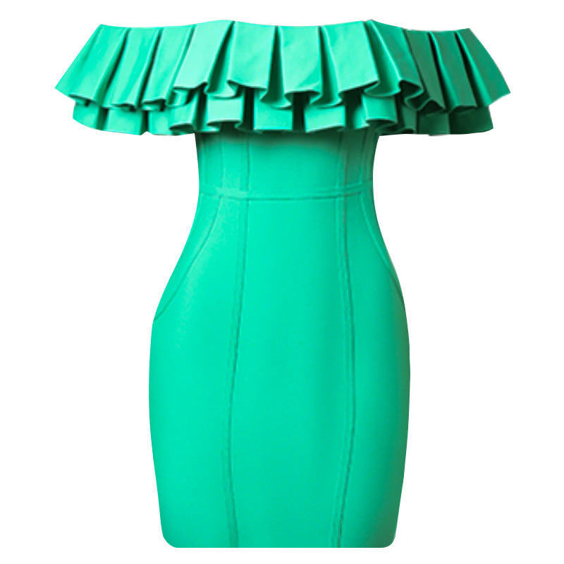 Elegant Green Off The Shoulder Sheath Party Dresses