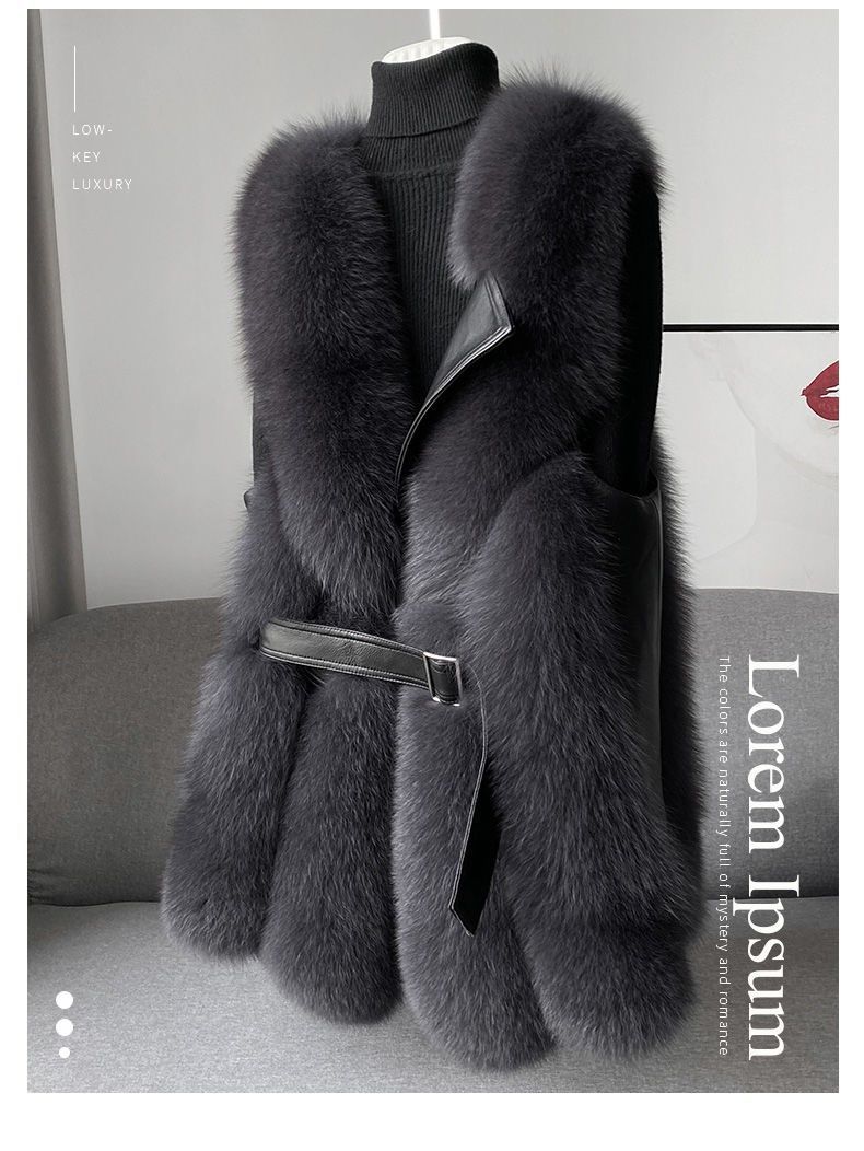Designed Winter Artificial Fox Fur Sleeveless Vest for Women
