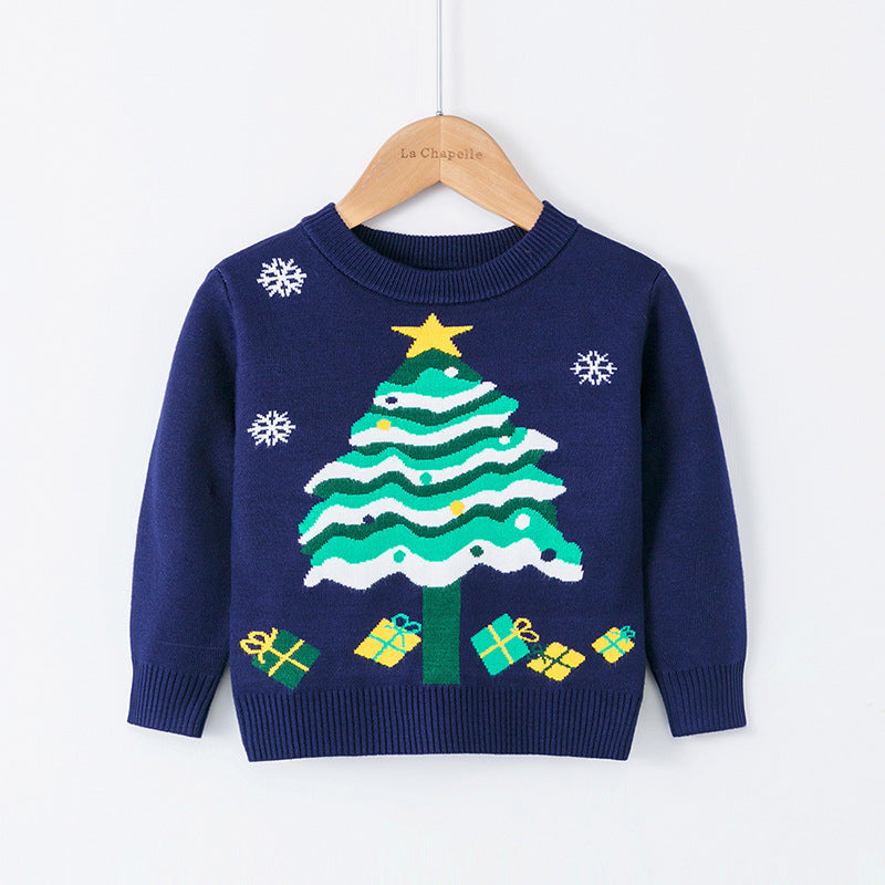 Merry Christmas Knitting Kids Sweaters