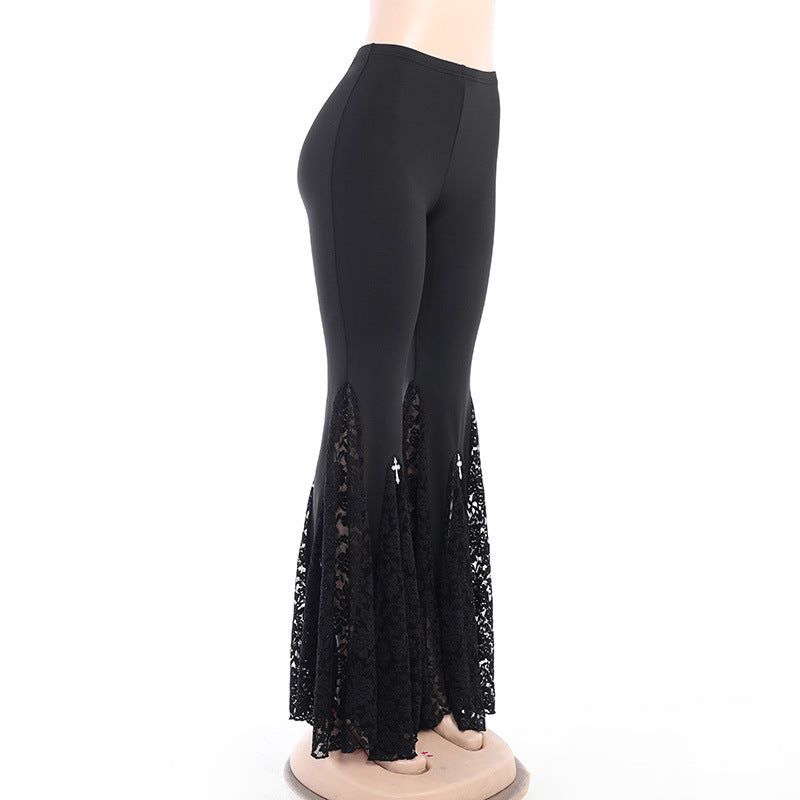 Black High Waist Trumpet Mermaid Pants