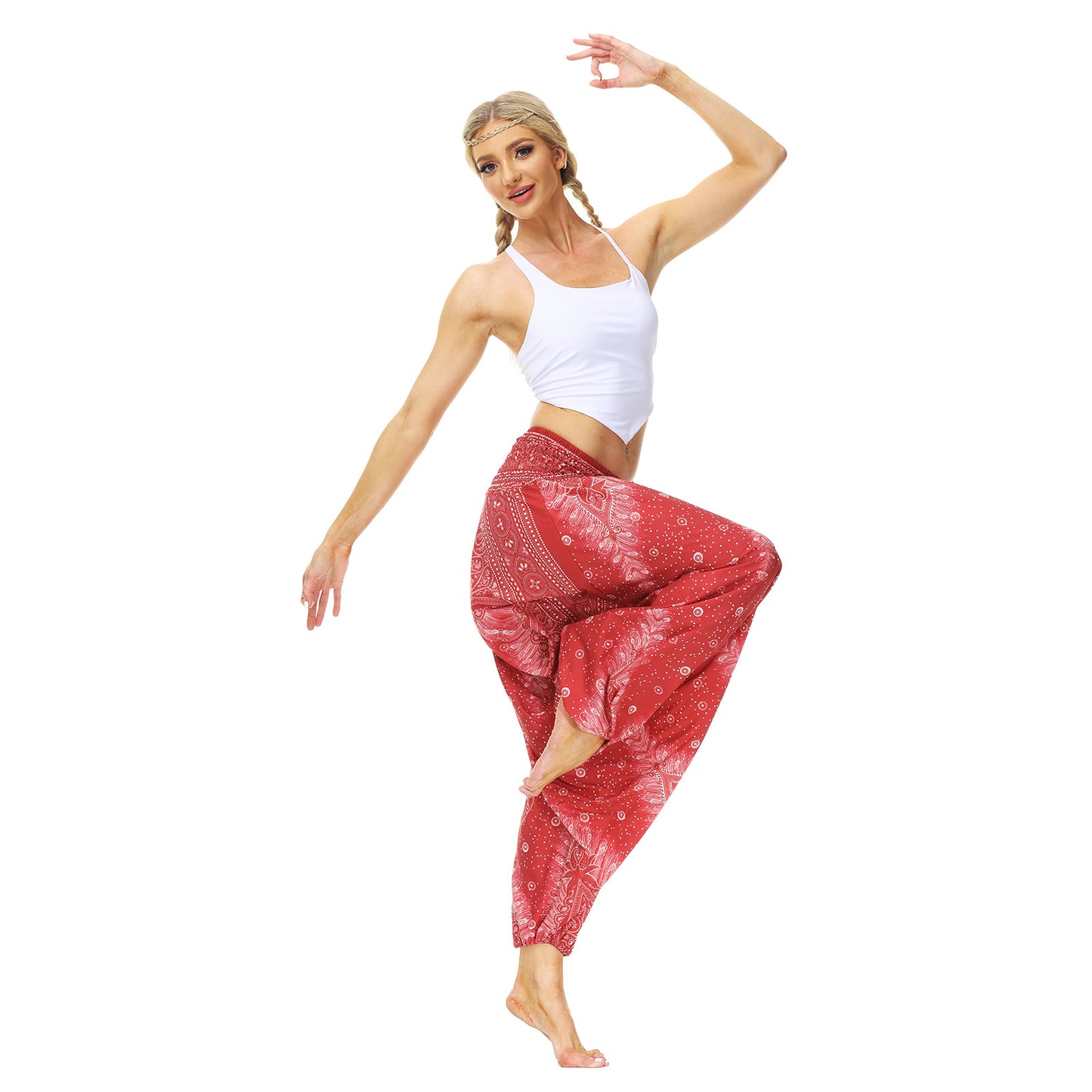 Bohemian Floral Print Casual Yoga Dancing Pants