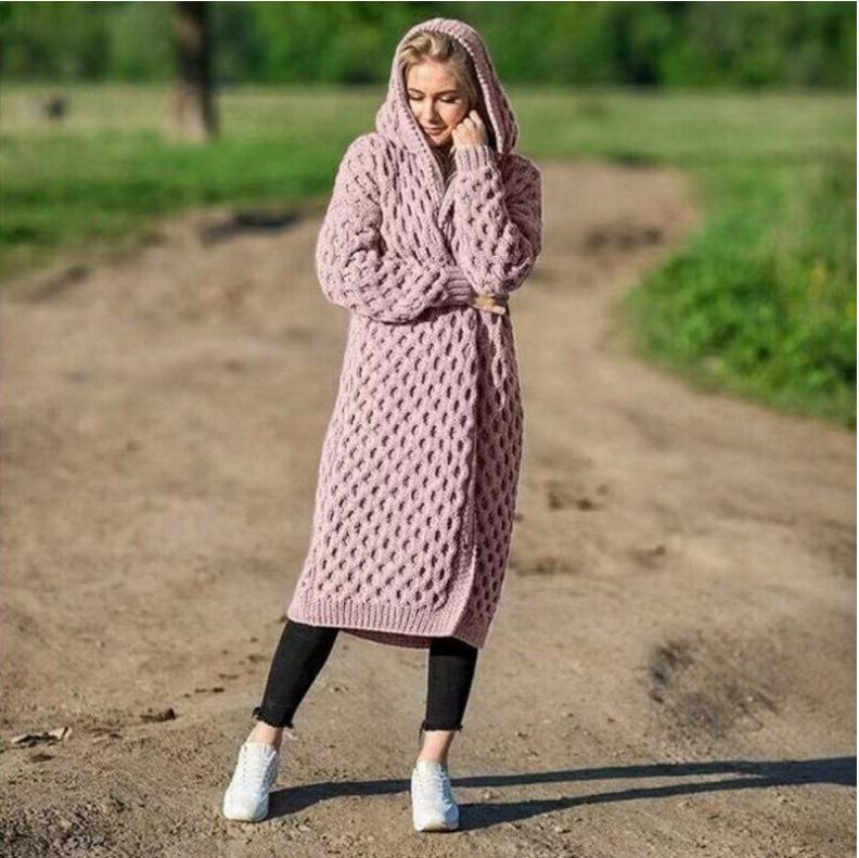 Fashion Women Knitting Long Cardigan Overcoat-STYLEGOING