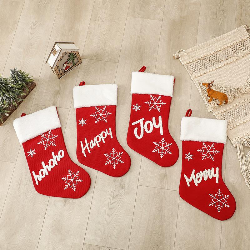 Red Christmas Party Snowflake Gifts Socks
