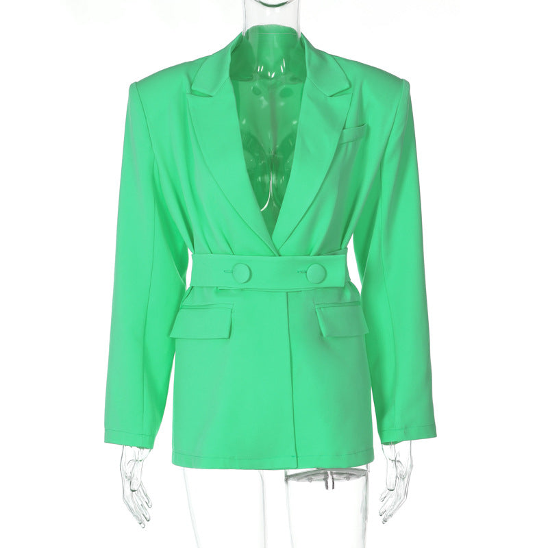 Classy Turnover Collar Blazer for Women