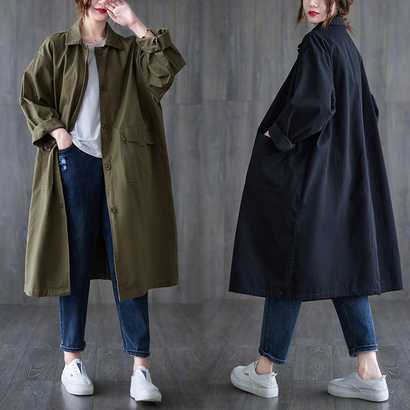 Fall Plus Sizes Long Loose Coats for Women