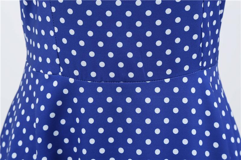 Short Sleeve Square Neckline Print Dot Dresses-STYLEGOING