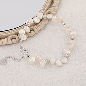 Fashion Baroque Pearl Sterling Sliver Bracelets for Women
