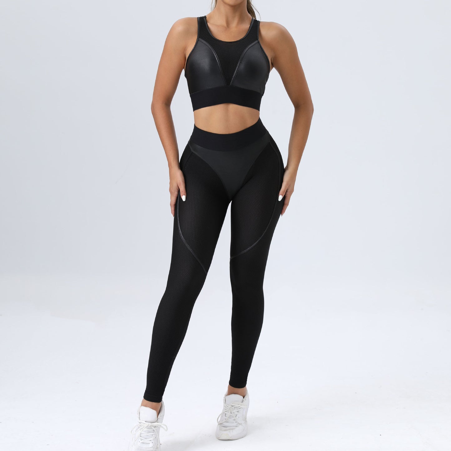 Sexy Black Two Pieces Sport Suits for Women