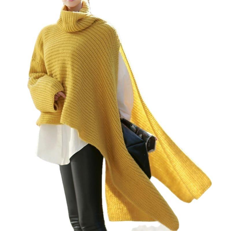Women High Neck Long Sleeves Knitting Pullover Coats--Free Shipping at meselling99