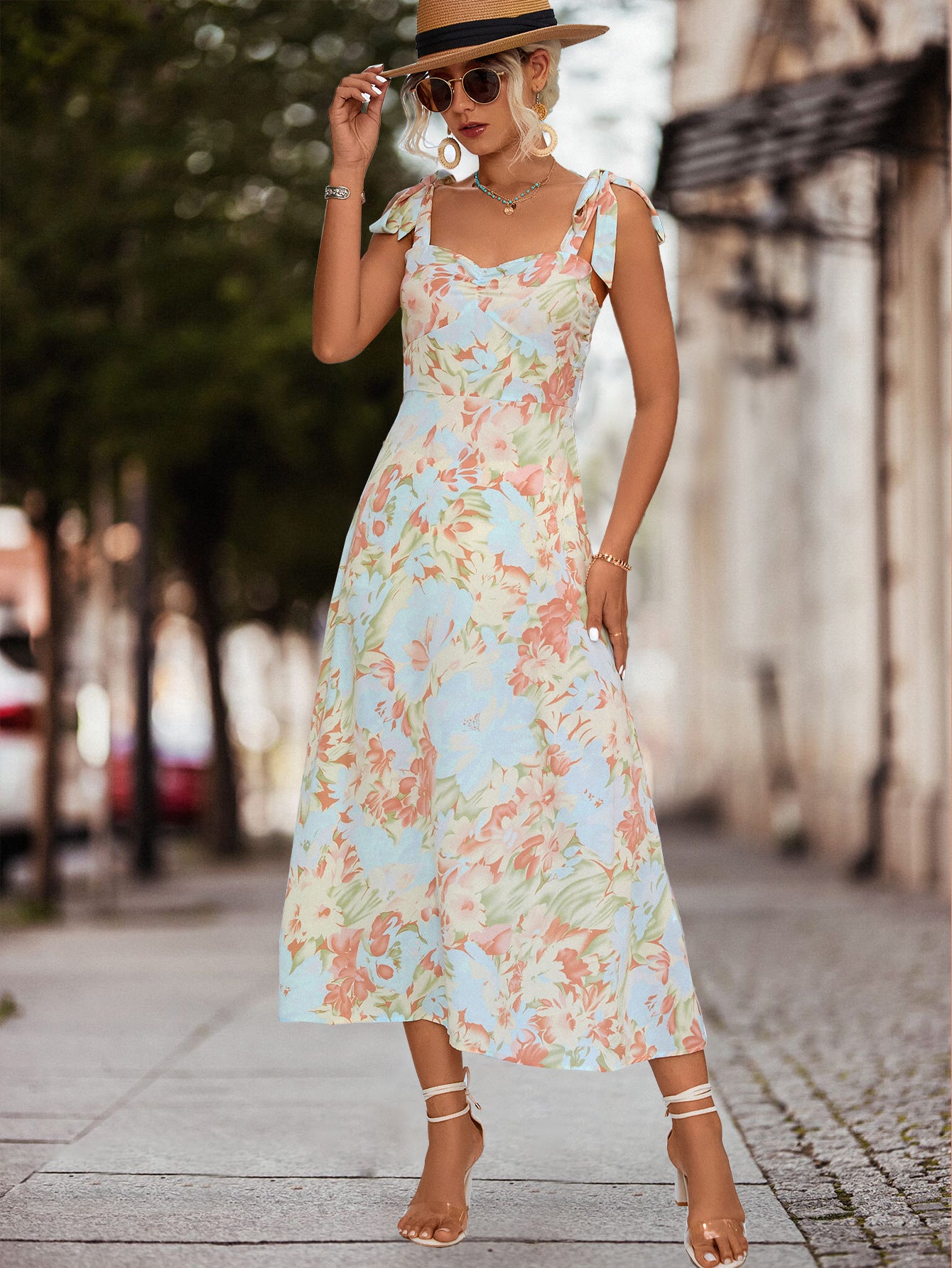 Casual Floral Print Long Maxi Dresses