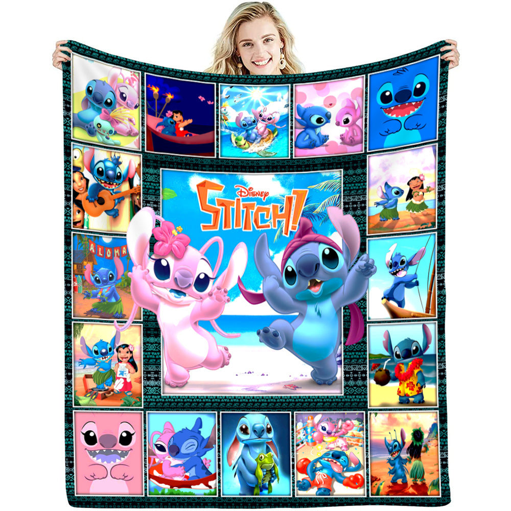 Cartoon Design Fleece Throw Blankets for Christmas