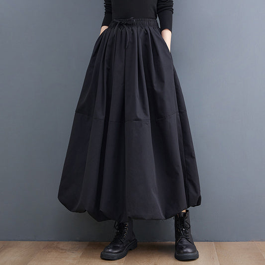 Black Designed Spring Plus Sizes Skirts