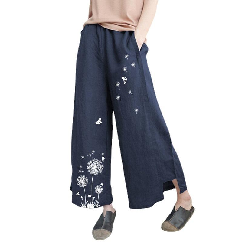 Leisure Linen Pipe Loose Pants-STYLEGOING