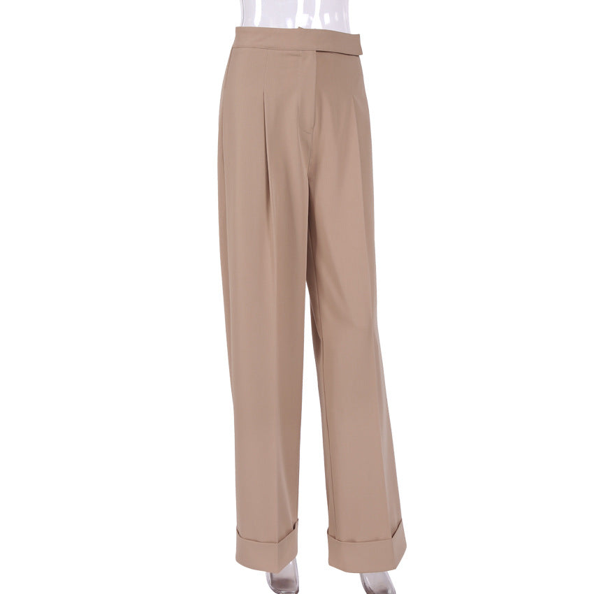 Elegant High Waist Women Wide Leg Pants