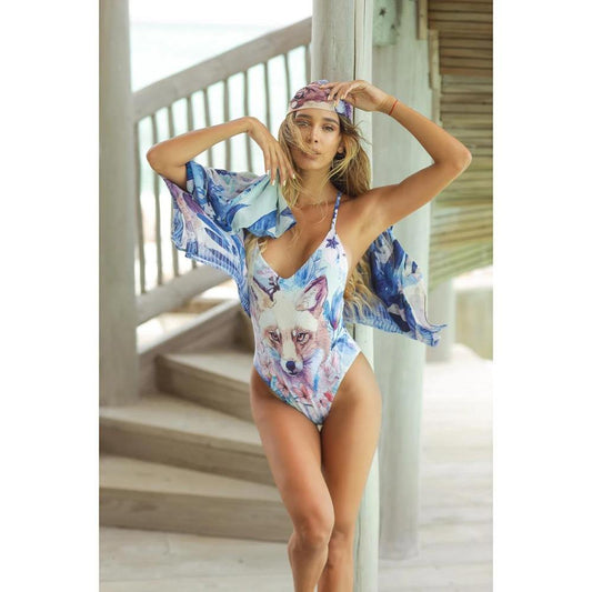 Sexy Women Fox Print One Piece Swimsuits-STYLEGOING