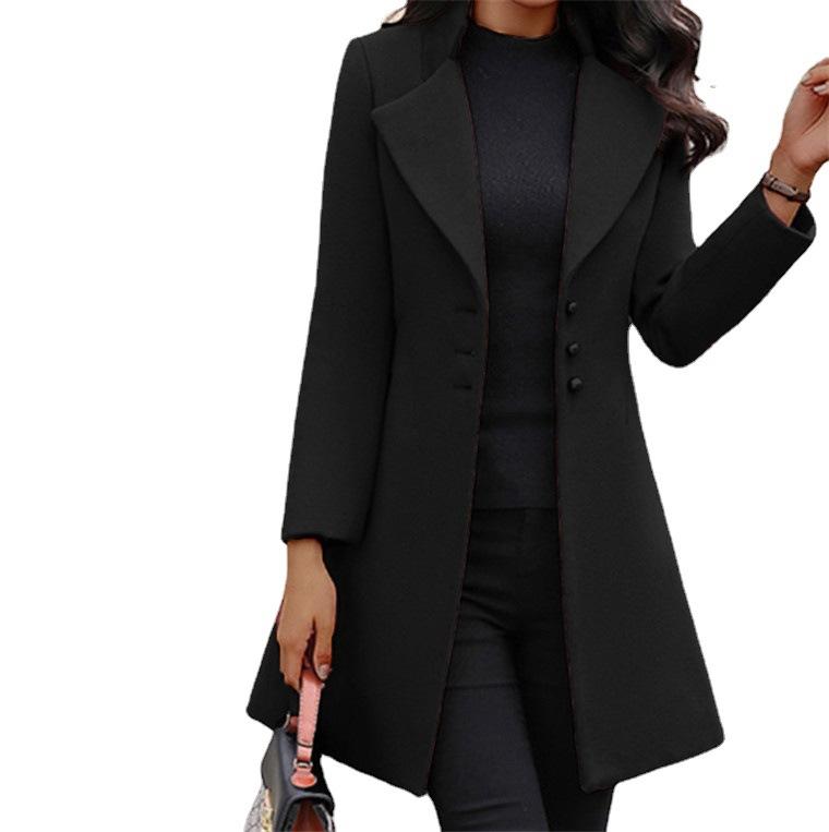 Women Winter Long Blazer Overcoat
