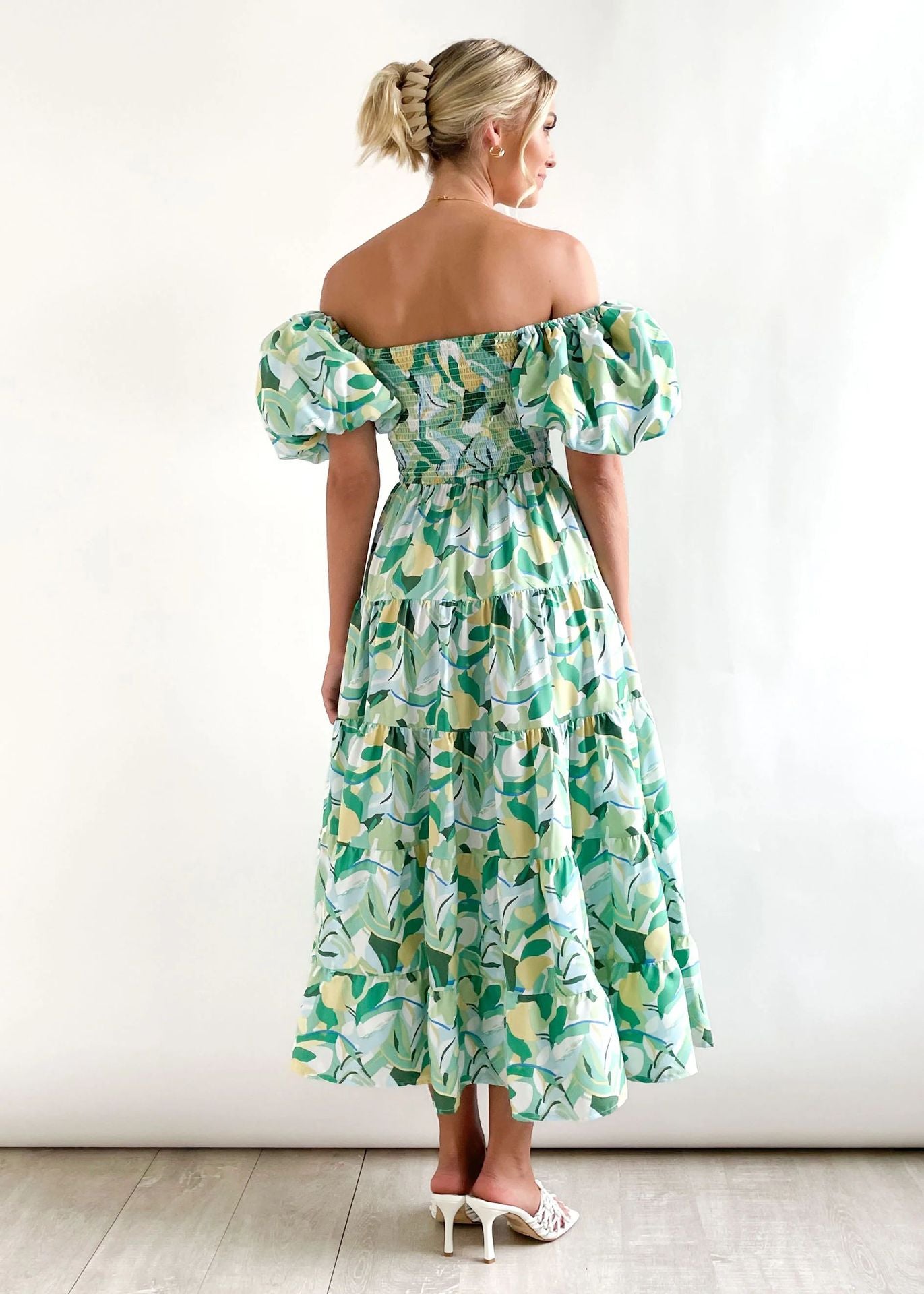 Casual Off The Shoulder Floral Print Long Dresses